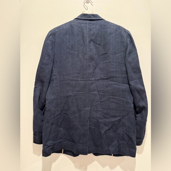 Hickey Freeman Blue Italian Linen Sport Coat Blazer size M EUC - Picture 2 of 12